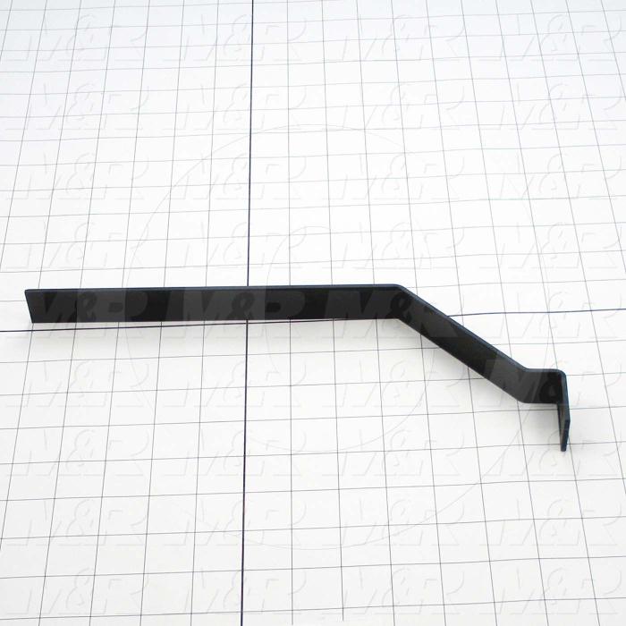Fabricated Parts, Reflector Bracket, 12.13 in. Length, 1.00 in. Width, 4.25 in. Height, 11 GA Thickness, Black Finish