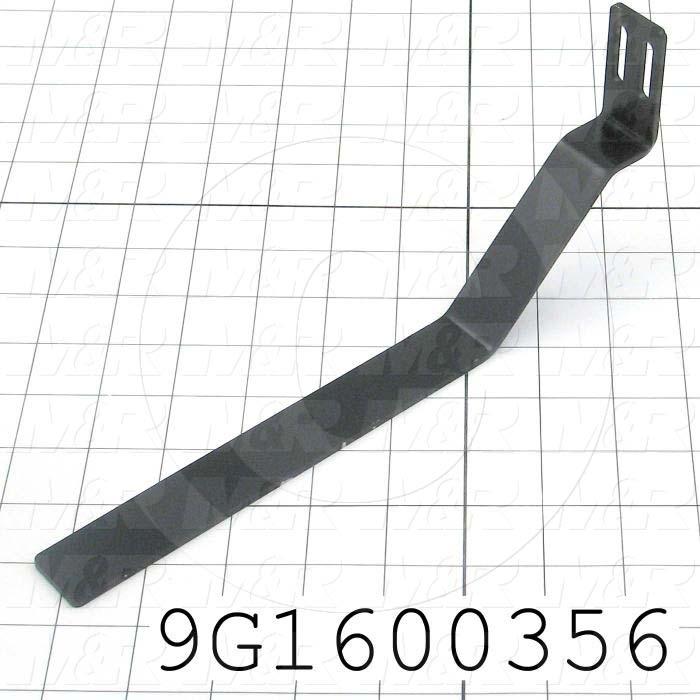 Fabricated Parts, Reflector Bracket, 9.94 in. Length, 1.00 in. Width, 4.25 in. Height, 11 GA Thickness, Black Finish