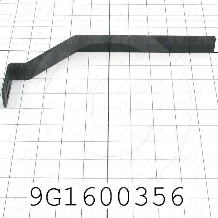 Fabricated Parts, Reflector Bracket, 9.94 in. Length, 1.00 in. Width, 4.25 in. Height, 11 GA Thickness, Black Finish