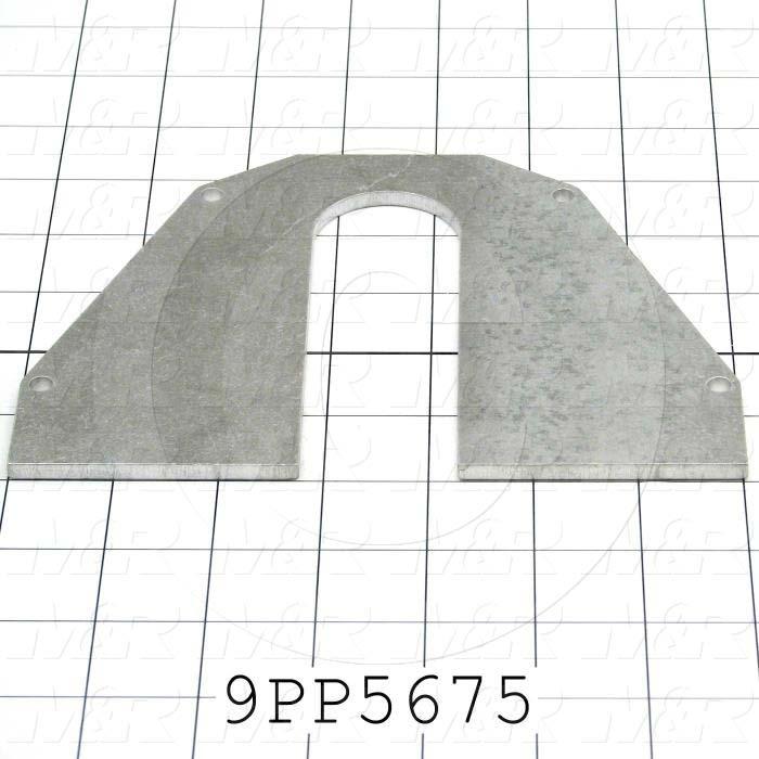 Fabricated Parts, Reflector End Plate, 7.06 in. Length, 5.25 in. Width, 0.19 in. Height