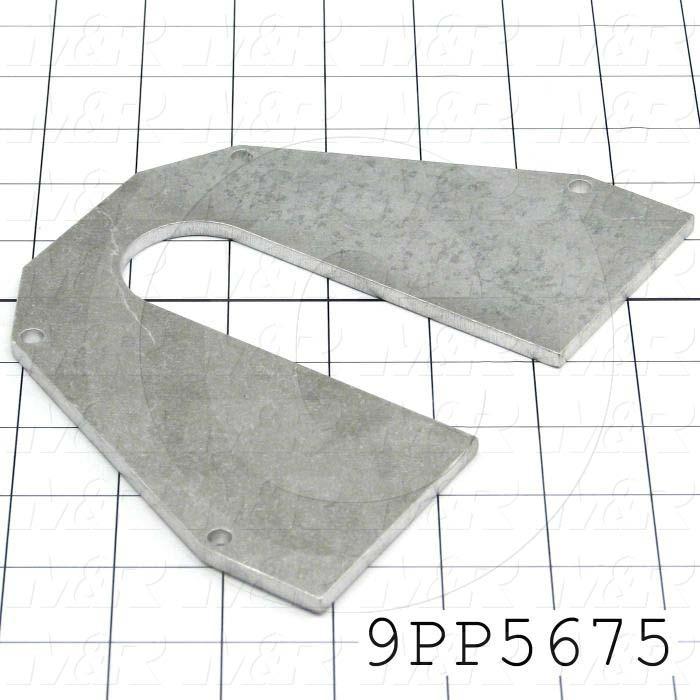 Fabricated Parts, Reflector End Plate, 7.06 in. Length, 5.25 in. Width, 0.19 in. Height