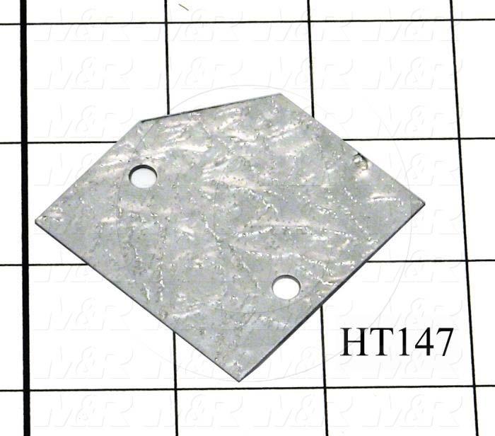 Fabricated Parts, Reflector Hole Cover, 1.88 in. Length, 1.88 in. Width, 0.03 in. Thickness