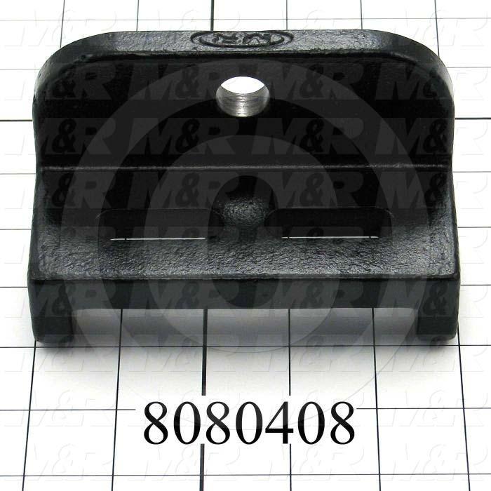 Fabricated Parts, Registration Bearing Bracket, 5.00 in. Length, 2.50 in. Width, 3.00 in. Height, Black Powder Coat Finish