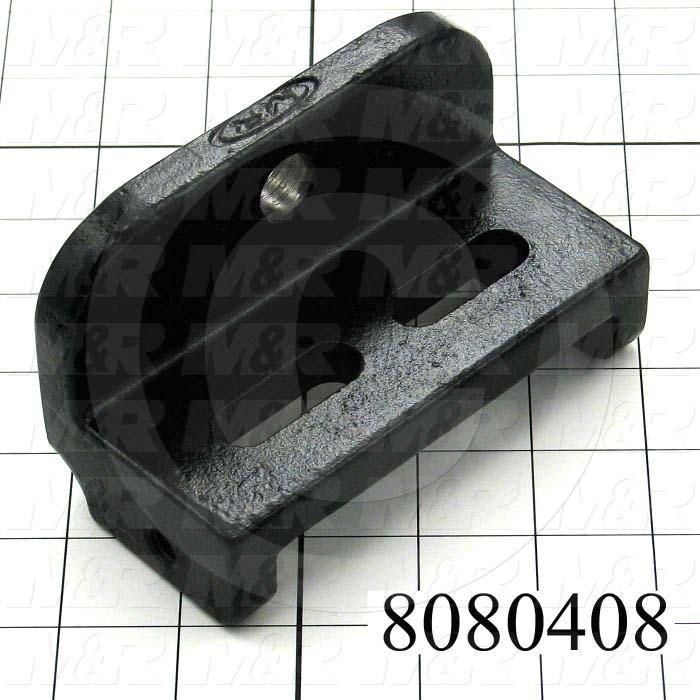 Fabricated Parts, Registration Bearing Bracket, 5.00 in. Length, 2.50 in. Width, 3.00 in. Height, Black Powder Coat Finish