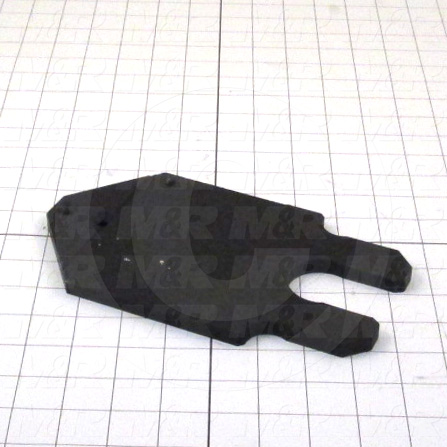 Fabricated Parts, RegistratIon Fork, 8.66 in. Length, 5.00 in. Width, 3/8 in. Thickness, Break All Sharp Edges, Do Not Painted Machined Surfaces, Painted Black Finish