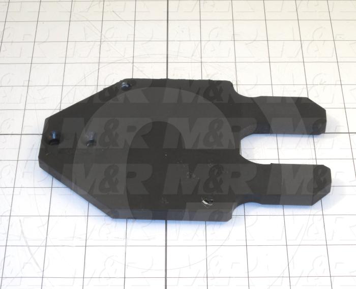 Fabricated Parts, Registration Fork Model 55, 7.66 in. Length, 5.00 in. Width, 0.38 in. Thickness, Black Painted Finish