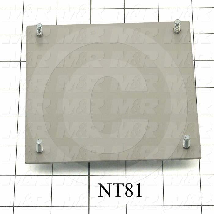 Fabricated Parts, Retro Fit Pump Bracket, 4.88 in. Length, 4.69 in. Width, 16 GA Thickness, Warm Gray #3 Finish