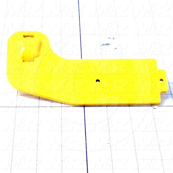 Fabricated Parts, Right Mirror Plate Weldment, 7.25 in. Length, 4.00 in. Width, 1.88 in. Height, Painted Safety Yellow Finish