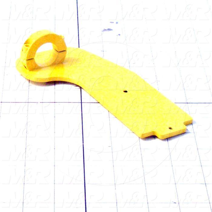 Fabricated Parts, Right Mirror Plate Weldment, 7.25 in. Length, 4.00 in. Width, 1.88 in. Height, Painted Safety Yellow Finish