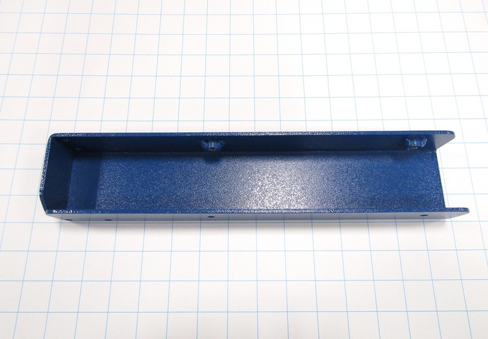 Fabricated Parts, RIght Side Screen Holder Weld, 13.75 in. Length, 2.75 in. Width, 1.75 in. Height, Painted Blue Finish