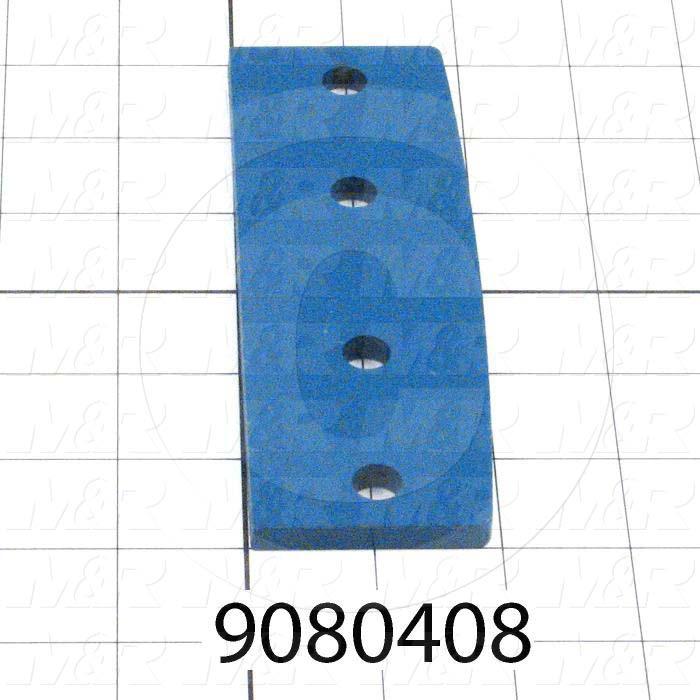 Fabricated Parts, Ring Splice 1/4"X2"X6.5", 6.50 in. Length, 1.875 in. Width, 1/4 in. Thickness, Painted Blue Finish