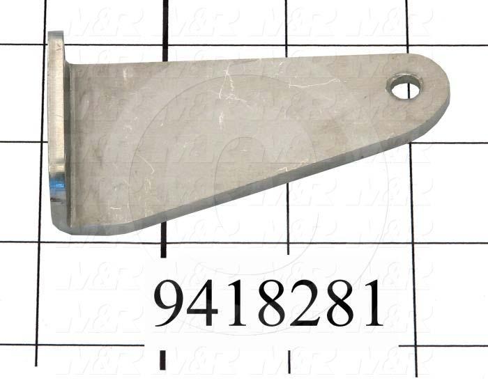 Fabricated Parts, Roller Bracket-Right, 3.37 in. Length, 1.75 in. Width, 0.75 in. Height, 10 GA Thickness