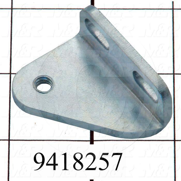 Fabricated Parts, Roller Bracket-Short, 1.75 in. Length, 1.37 in. Width, 0.75 in. Height, 10 GA Thickness, Zinc Finish