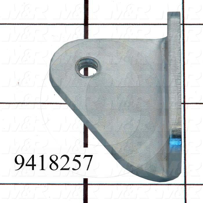 Fabricated Parts, Roller Bracket-Short, 1.75 in. Length, 1.37 in. Width, 0.75 in. Height, 10 GA Thickness, Zinc Finish