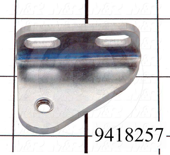 Fabricated Parts, Roller Bracket-Short, 1.75 in. Length, 1.37 in. Width, 0.75 in. Height, 10 GA Thickness, Zinc Finish