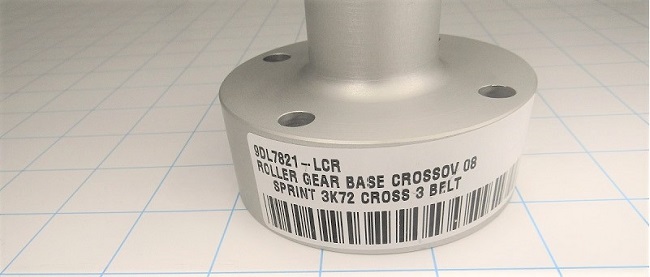 Fabricated Parts, Roller Gear Base Crossov 08, 3.68 in. Length, 3.12 in. Diameter, Anodizing Clear Finish