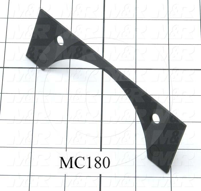 Fabricated Parts, Roller Mounting Plate, 6.00 in. Length, 1.75 in. Width, 0.09 in. Thickness, Black Finish