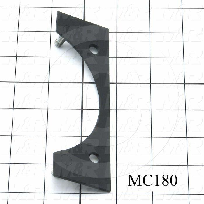 Fabricated Parts, Roller Mounting Plate, 6.00 in. Length, 1.75 in. Width, 0.09 in. Thickness, Black Finish