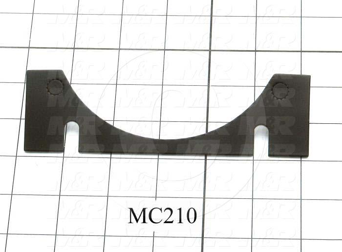 Fabricated Parts, Roller Mounting Plate, 6.00 in. Length, 1.75 in. Width, 0.09 in. Thickness, Black Finish