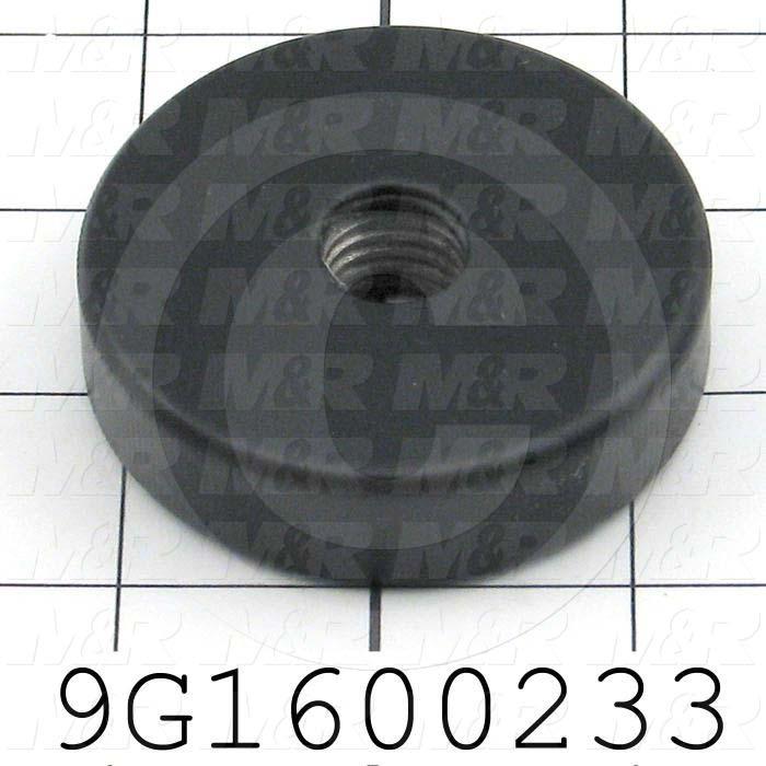 Fabricated Parts, Roller Yoke C'ntr Knob, 2.50 in. Diameter, 0.63 in. Thickness, Black Powder Coat Finish