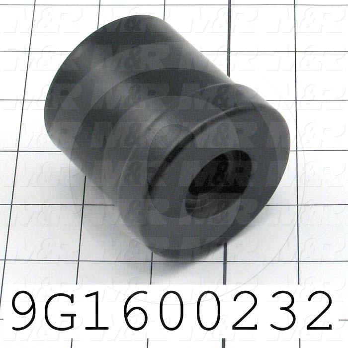 Fabricated Parts, Roller Yoke Knob, 2.60 in. Length, 2.50 in. Diameter, Black Powder Coat Finish