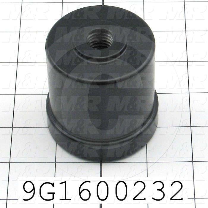 Fabricated Parts, Roller Yoke Knob, 2.60 in. Length, 2.50 in. Diameter, Black Powder Coat Finish