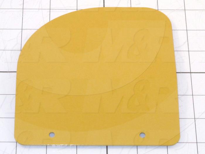 Fabricated Parts, Safefy Guard Plate Right 6.2", 6.23 in. Length, 5.50 in. Width, 16 GA Thickness, Safety Yellow Finish