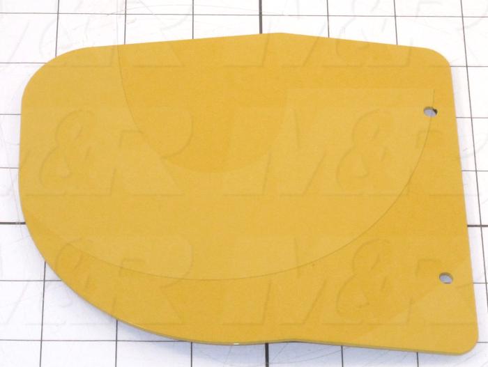 Fabricated Parts, Safefy Guard Plate Right 6.2", 6.23 in. Length, 5.50 in. Width, 16 GA Thickness, Safety Yellow Finish