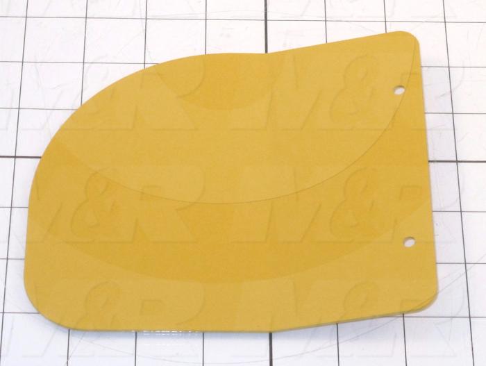 Fabricated Parts, Safefy Guard Plate Right 6.2", 6.23 in. Length, 5.50 in. Width, 16 GA Thickness, Safety Yellow Finish