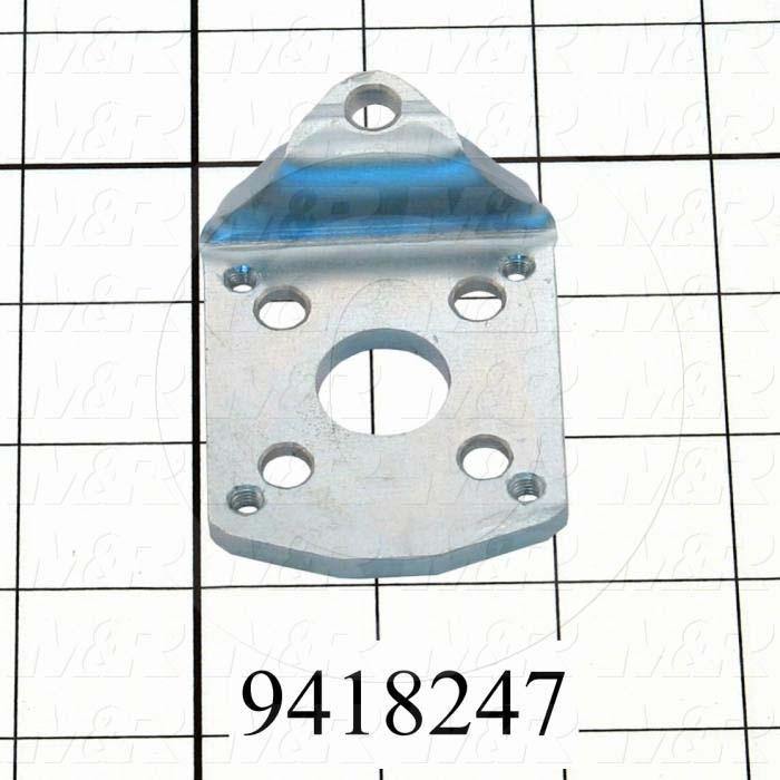Fabricated Parts, Safety Stop Bracket, 3.04 in. Length, 2.03 in. Width, 0.79 in. Height, 7 GA Thickness, Zinc Plated Finish