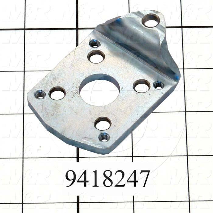 Fabricated Parts, Safety Stop Bracket, 3.04 in. Length, 2.03 in. Width, 0.79 in. Height, 7 GA Thickness, Zinc Plated Finish