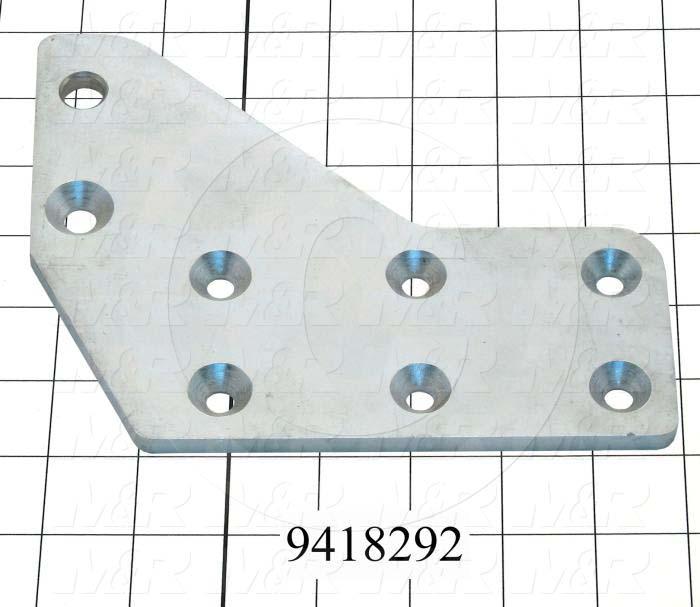 Fabricated Parts, Screen Hanger, 7.33 in. Length, 5.85 in. Width, 5/16 in. Thickness, Zinc Plated Finish