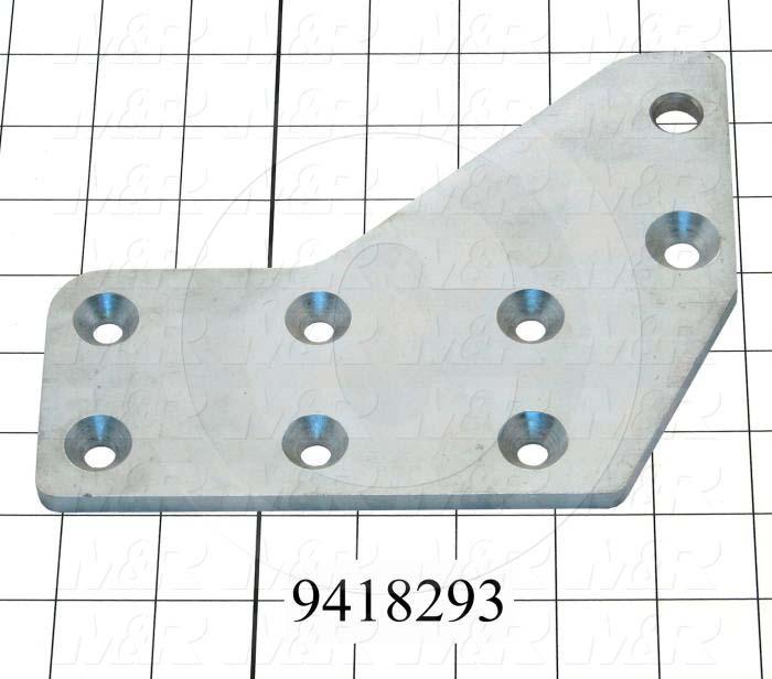 Fabricated Parts, Screen Hanger Plate-2, 7.33 in. Length, 5.85 in. Width, 5/16 in. Thickness, Zinc Plated Finish