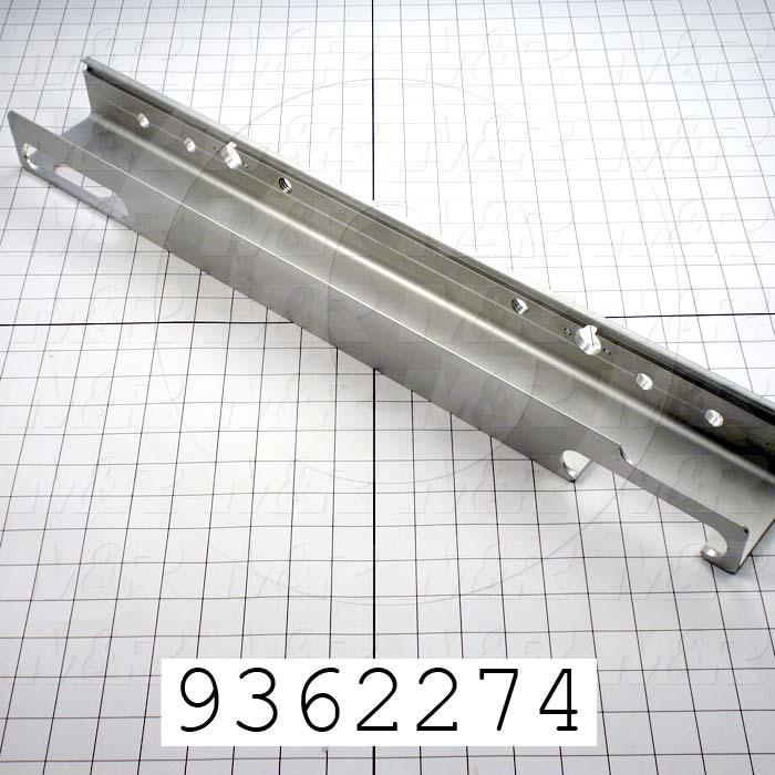 Fabricated Parts, Screen Holder, 12.50 in. Length, 2.38 in. Width, 3.35 in. Height, Front Side