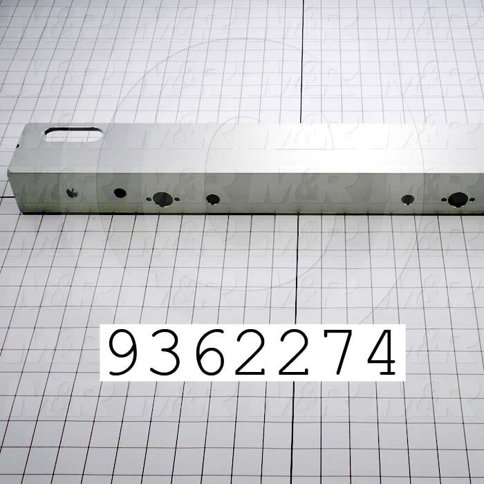 Fabricated Parts, Screen Holder, 12.50 in. Length, 2.38 in. Width, 3.35 in. Height, Front Side