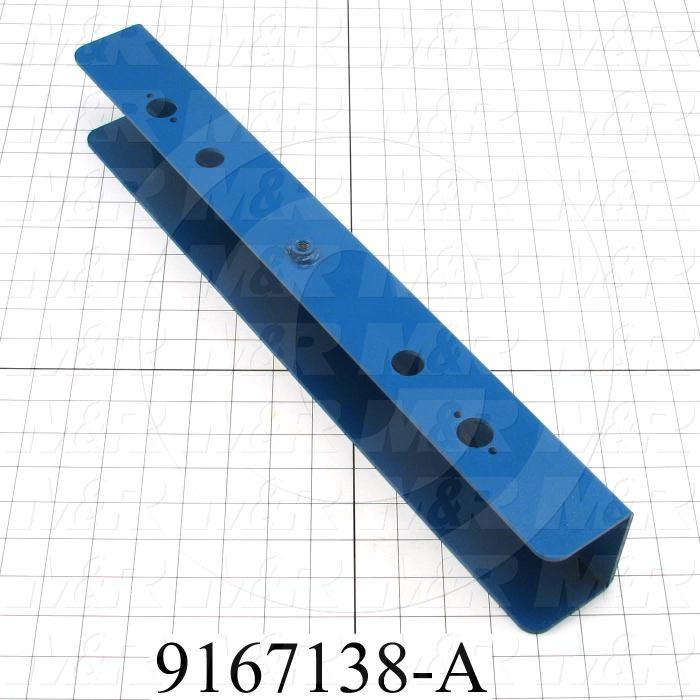 Fabricated Parts, Screen Holder, 20.00 in. Length, 3.39 in. Width, 2.38 in. Height, Painted Blue Finish