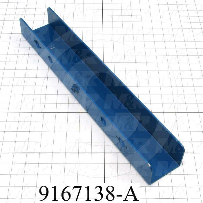 Fabricated Parts, Screen Holder, 20.00 in. Length, 3.39 in. Width, 2.38 in. Height, Painted Blue Finish