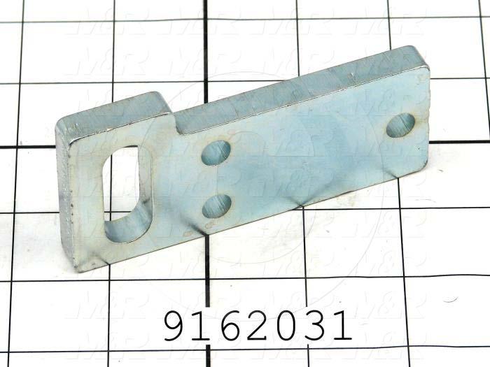 Fabricated Parts, Screen Holder Hanger, 4.00 in. Length, 1.88 in. Width, 0.375 in. Thickness, Zinc Plated Finish