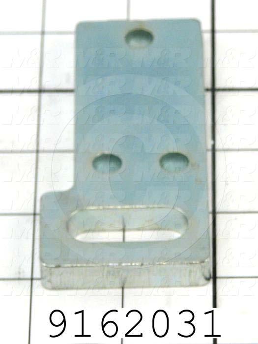 Fabricated Parts, Screen Holder Hanger, 4.00 in. Length, 1.88 in. Width, 0.375 in. Thickness, Zinc Plated Finish