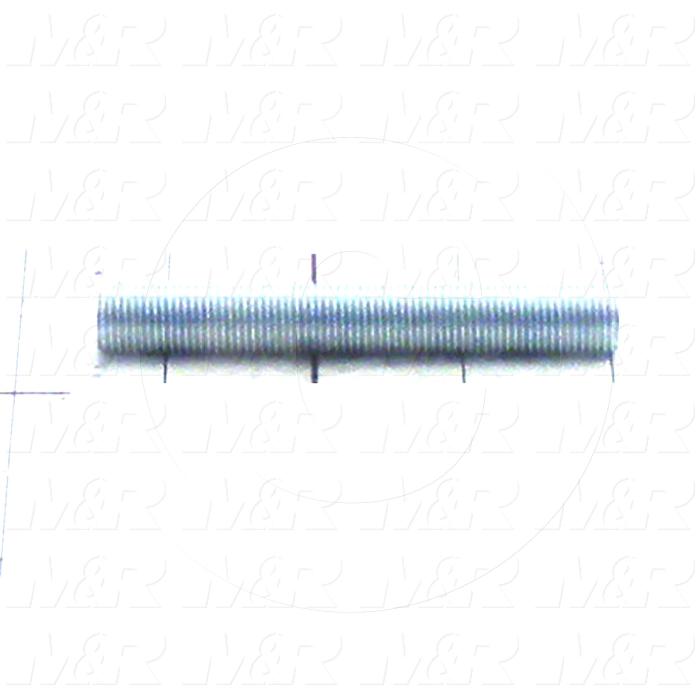 Fabricated Parts, Screen Holder Threaded Rod, 3.50 in. Length, 0.50 in. Diameter, 1/2-20 Thread Size, Zinc Plated Finish