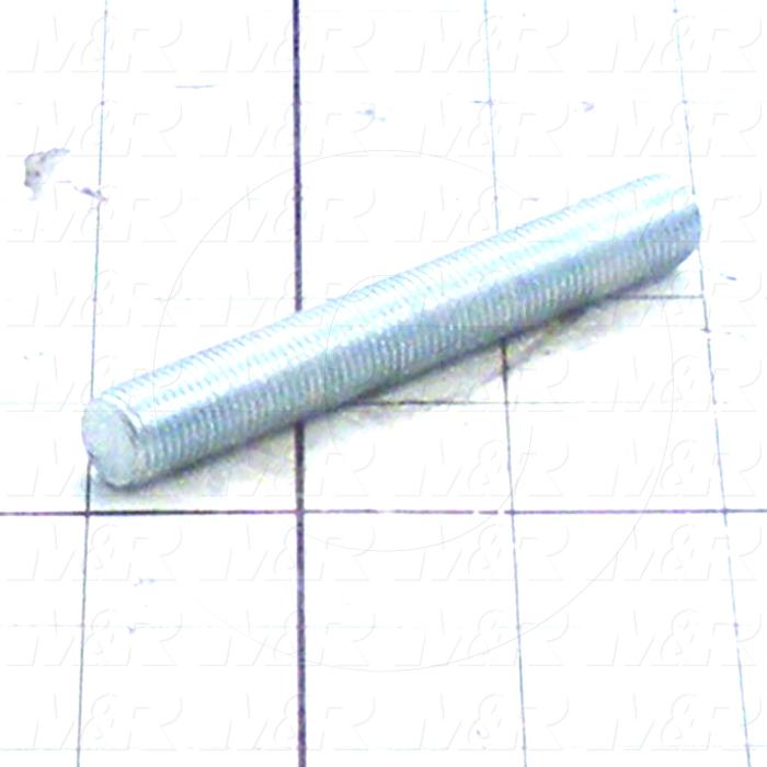 Fabricated Parts, Screen Holder Threaded Rod, 3.50 in. Length, 0.50 in. Diameter, 1/2-20 Thread Size, Zinc Plated Finish