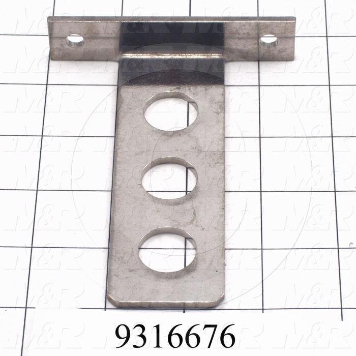 Fabricated Parts, Sensor Holder 4.625"X 3.5", 4.63 in. Length, 3.50 in. Width, 0.75 in. Height, 11 GA Thickness, Nickel Plated Finish