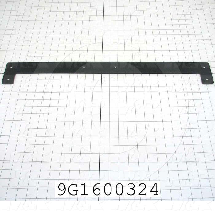 Fabricated Parts, Shaft Sprt Plate, 23.38 in. Length, 3.50 in. Width, 3/16 in. Thickness, Satin Black Finish