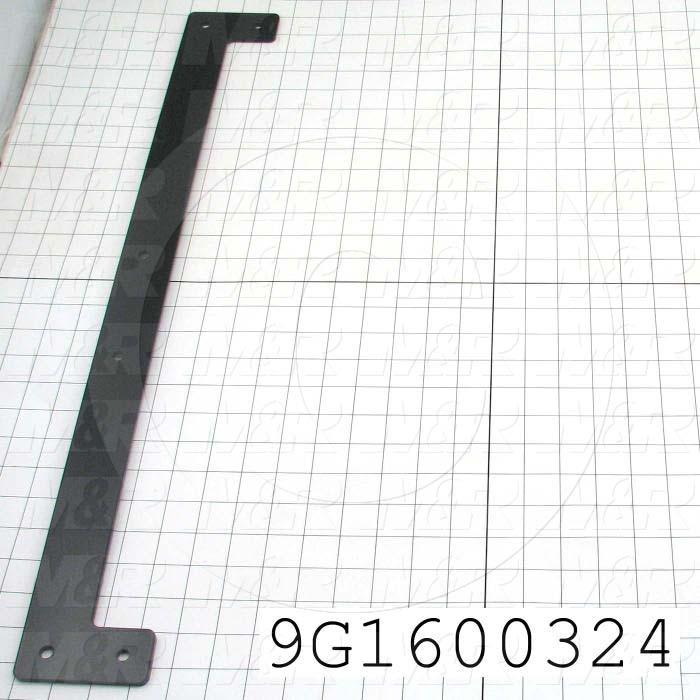 Fabricated Parts, Shaft Sprt Plate, 23.38 in. Length, 3.50 in. Width, 3/16 in. Thickness, Satin Black Finish