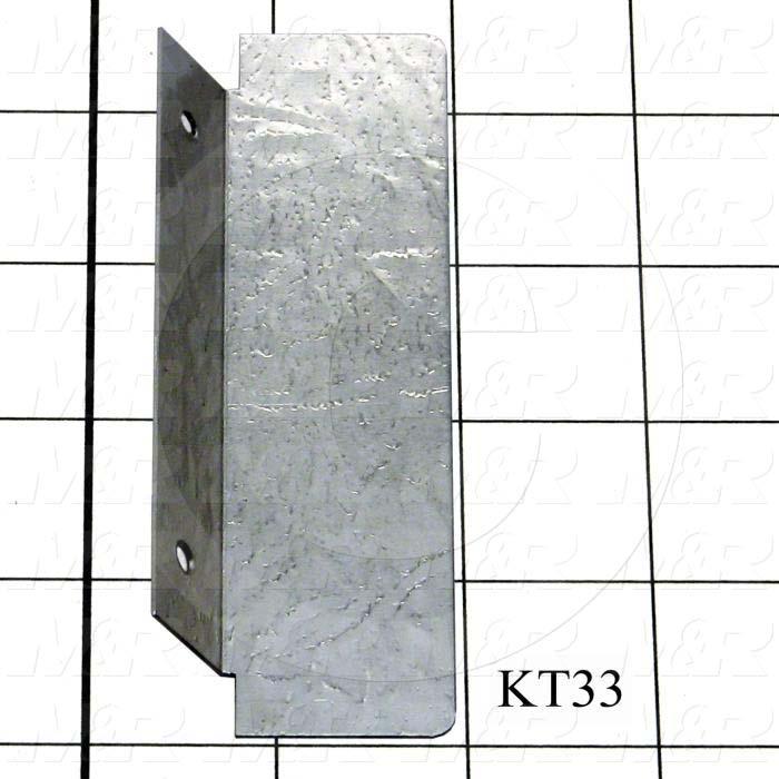 Fabricated Parts, Side Deflector, 4.50 in. Length, 1.62 in. Width, 0.63 in. Height, 20 GA Thickness, Bright Dip & Seal Finish