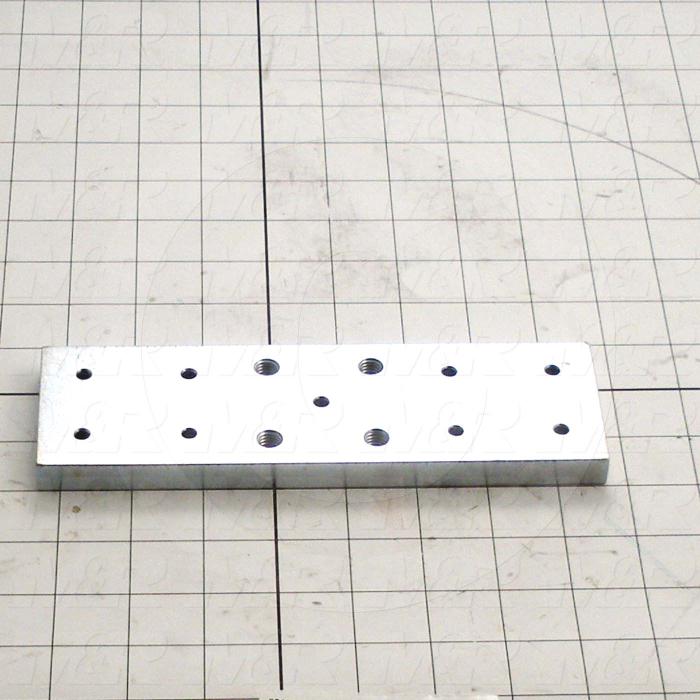 Fabricated Parts, Side Mounting Plate 8"Long, 8.00 in. Length, 2.50 in. Width, 1/2 in. Thickness, Zinc Plated Finish