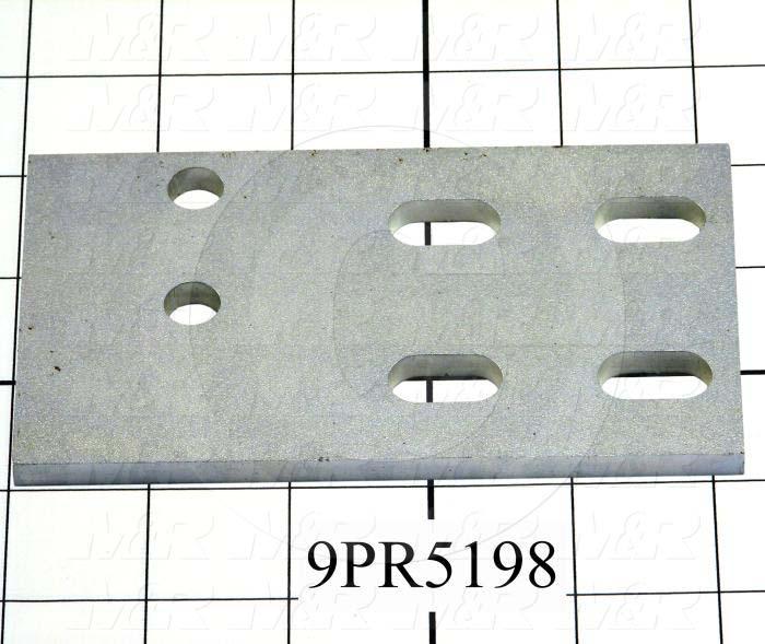 Fabricated Parts, Side Stop Plate, 5.23 in. Length, 3.00 in. Width, 1/4 in. Thickness