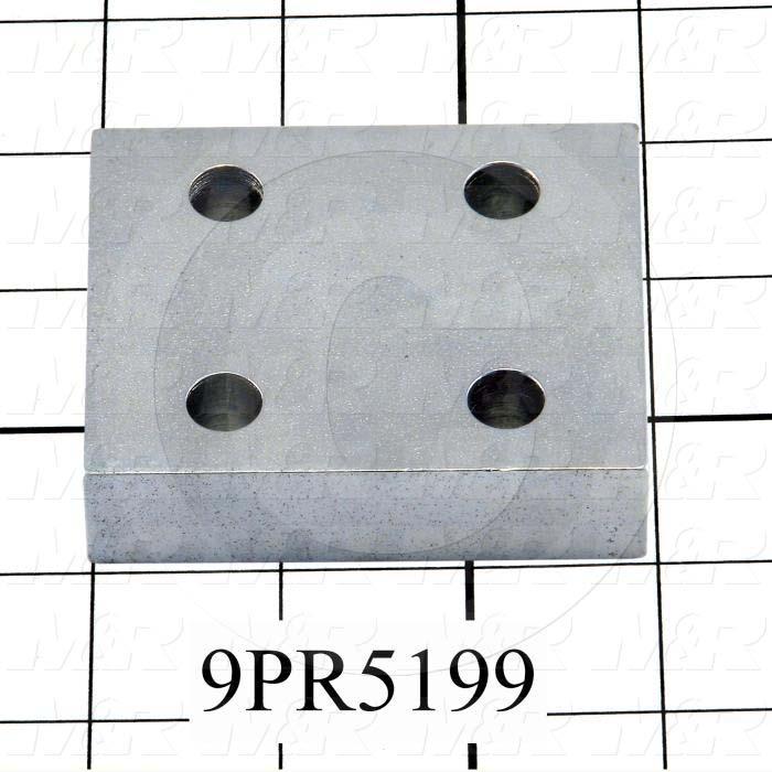 Fabricated Parts, Side stop Plate Spacer, 3.00 in. Length, 2.50 in. Width, 3/4 in. Thickness, Zinc Plated Finish