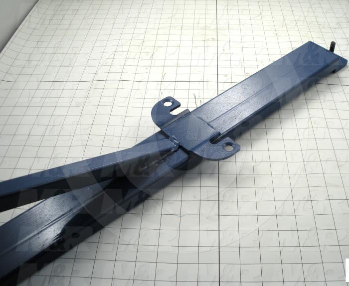 Fabricated Parts, Spider Arm Weldment, 35.37 in. Length, 6.00 in. Width, 8.95 in. Height, Painted Blue Finish