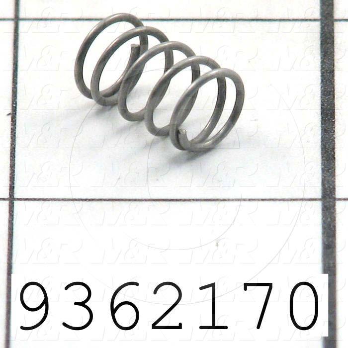 Fabricated Parts, Spring, 0.47 in. Length, 0.30 in. Diameter